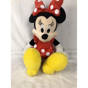 Disney Minnie Mouse Plush Stuffed Doll Red Polka Dot Dress Bow by Just Play